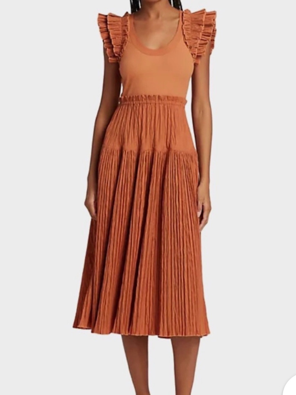 NWOT Ulla Johnson Virginia Ruffle Midi Dress. Size 10